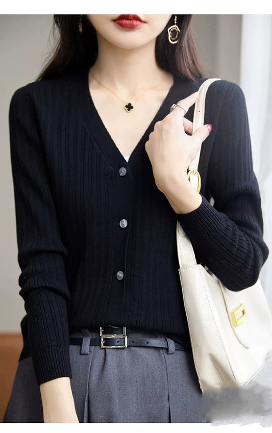 CROP SWEATER CARDIGAN KNITT KOREAN STYLE