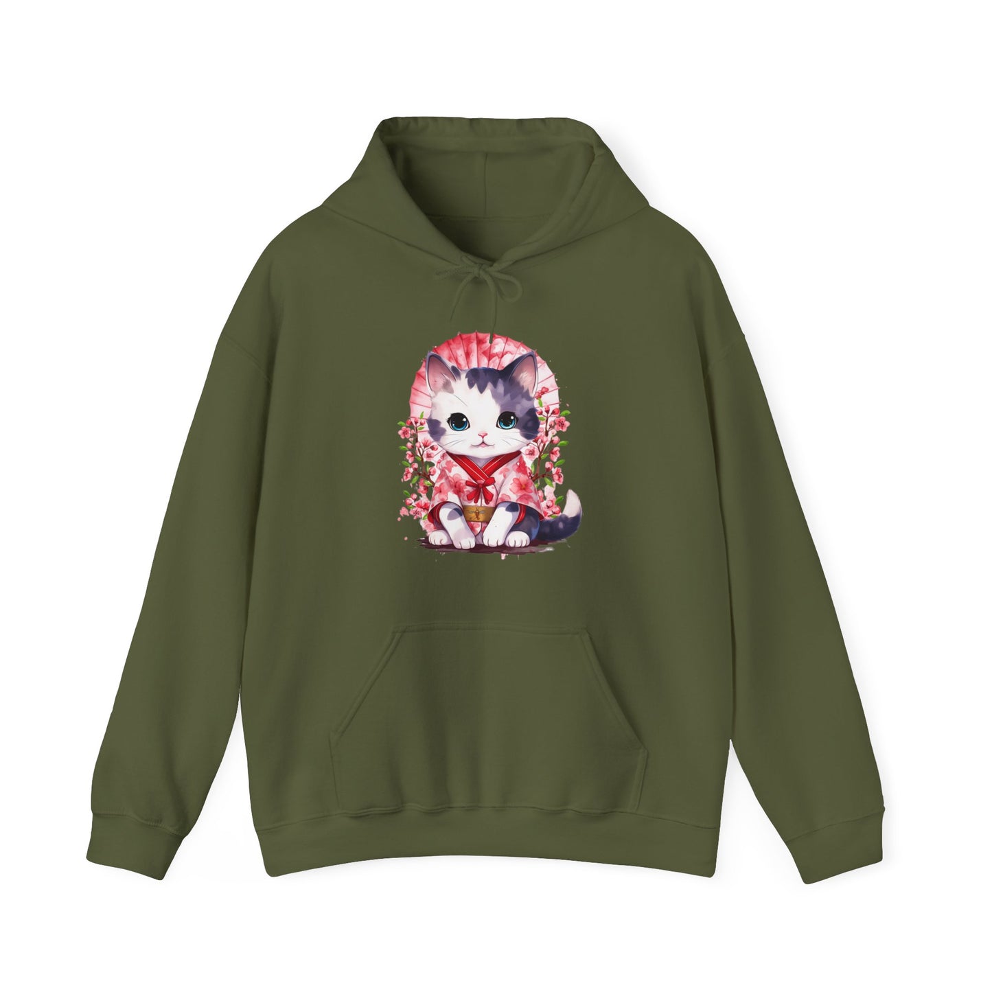 Heavy Blend Hooded Sweatshirt Japanese cat art