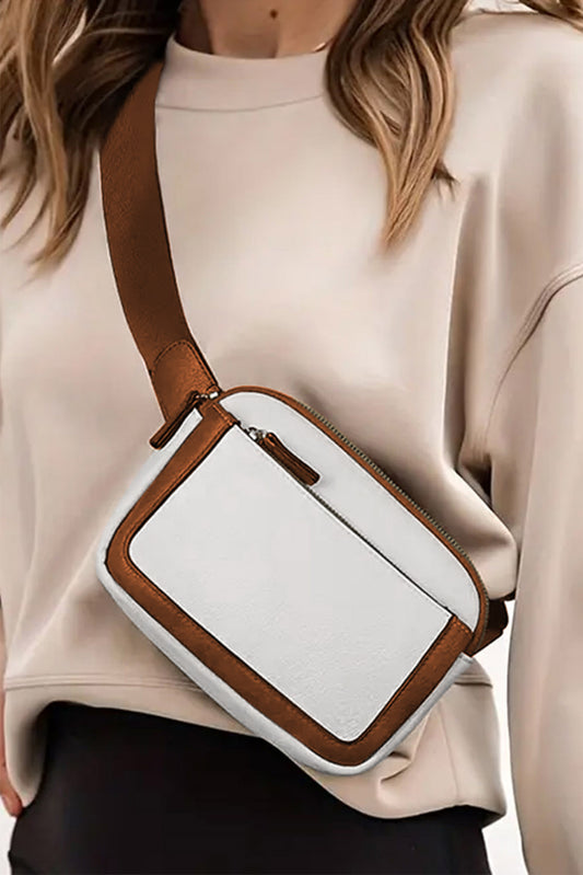 White Adjustable Strap Mini PU Leather Crossbody Bag