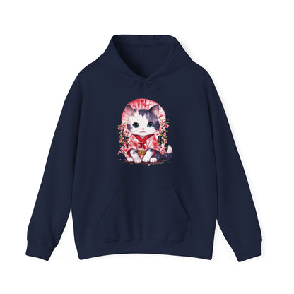 Heavy Blend Hooded Sweatshirt Japanese cat art