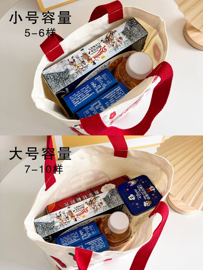 Japanese Cartoon Handbag Canvas Handbag Lunch Box Student Lunch Gift Bag Girls' Work Birthday Gift