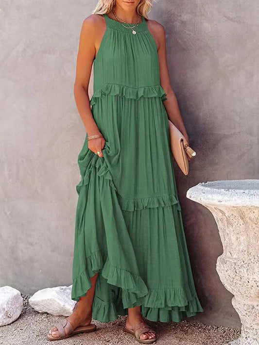 Elegant Hollow Tie-Up Party Dress