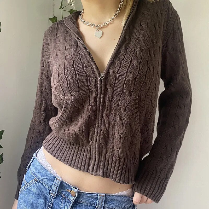 Vintage Brown Hooded Sweaters