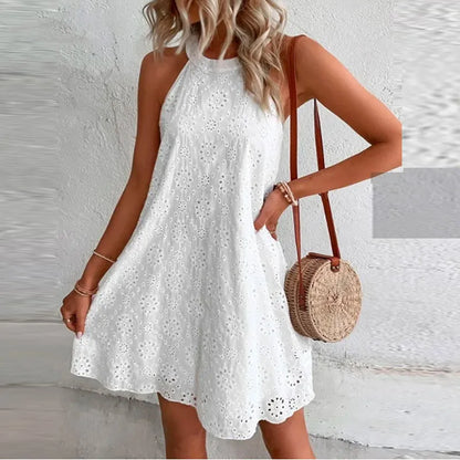 Women's Mini Dress Summer Casual O Neck Sleeveless