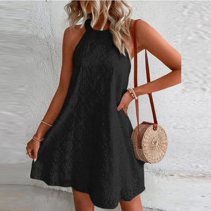 Women's Mini Dress Summer Casual O Neck Sleeveless