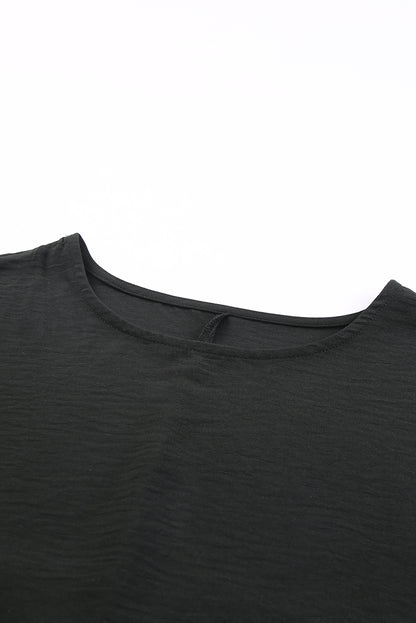 Black Smocked Wrist Shift Top Online